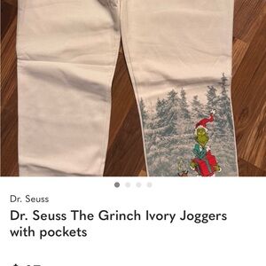 Dr. Seuss Grinch White Joggers for Kids